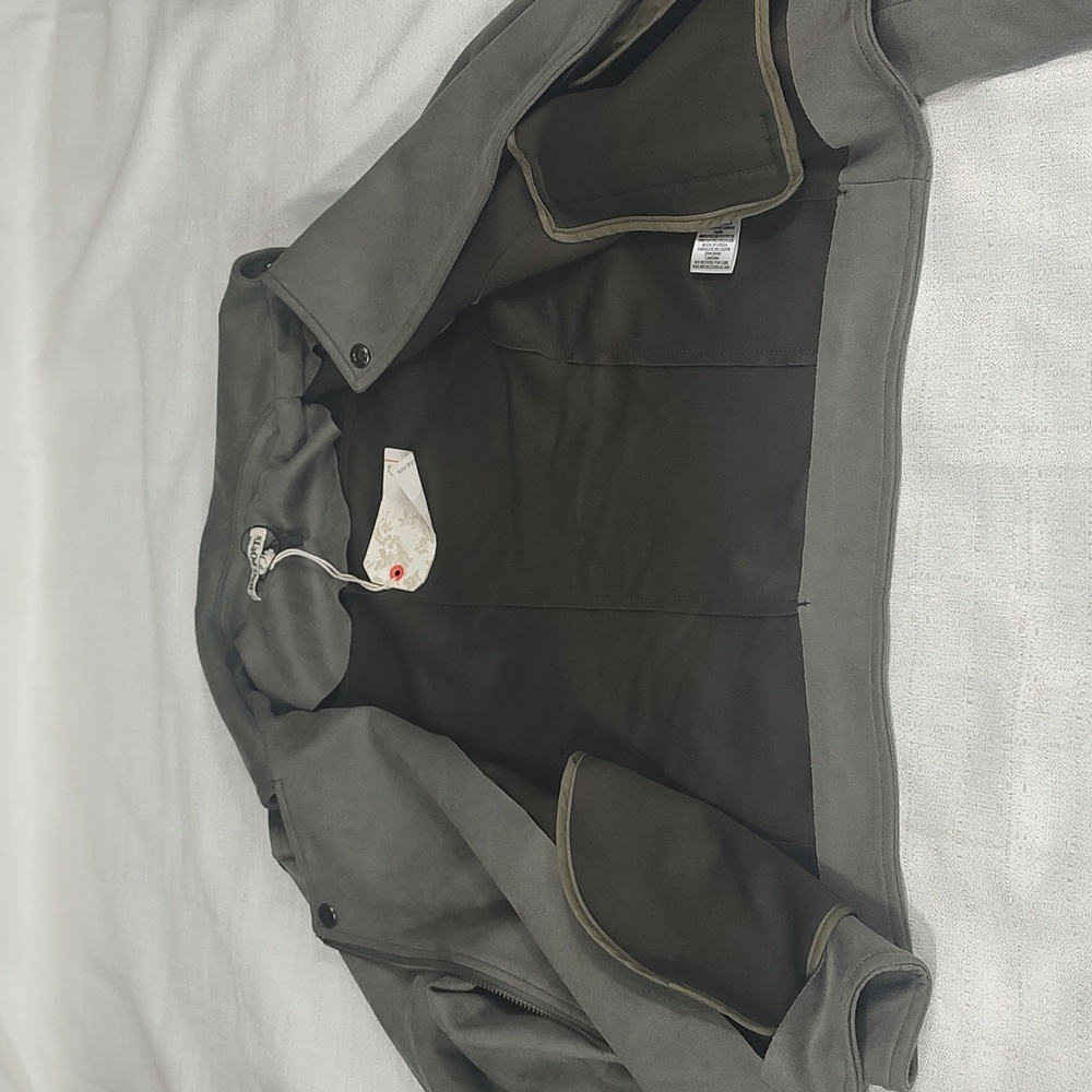 Rag Poets Soft Gray Polyester Spandex Night Out Jacket Coat Zip Up Size Small - Picture 4 of 11